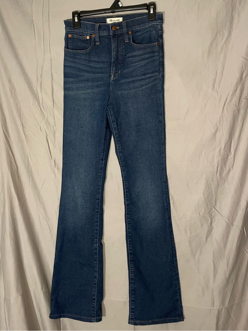 Madewell Dark Blue High-Rise Flare Jeans